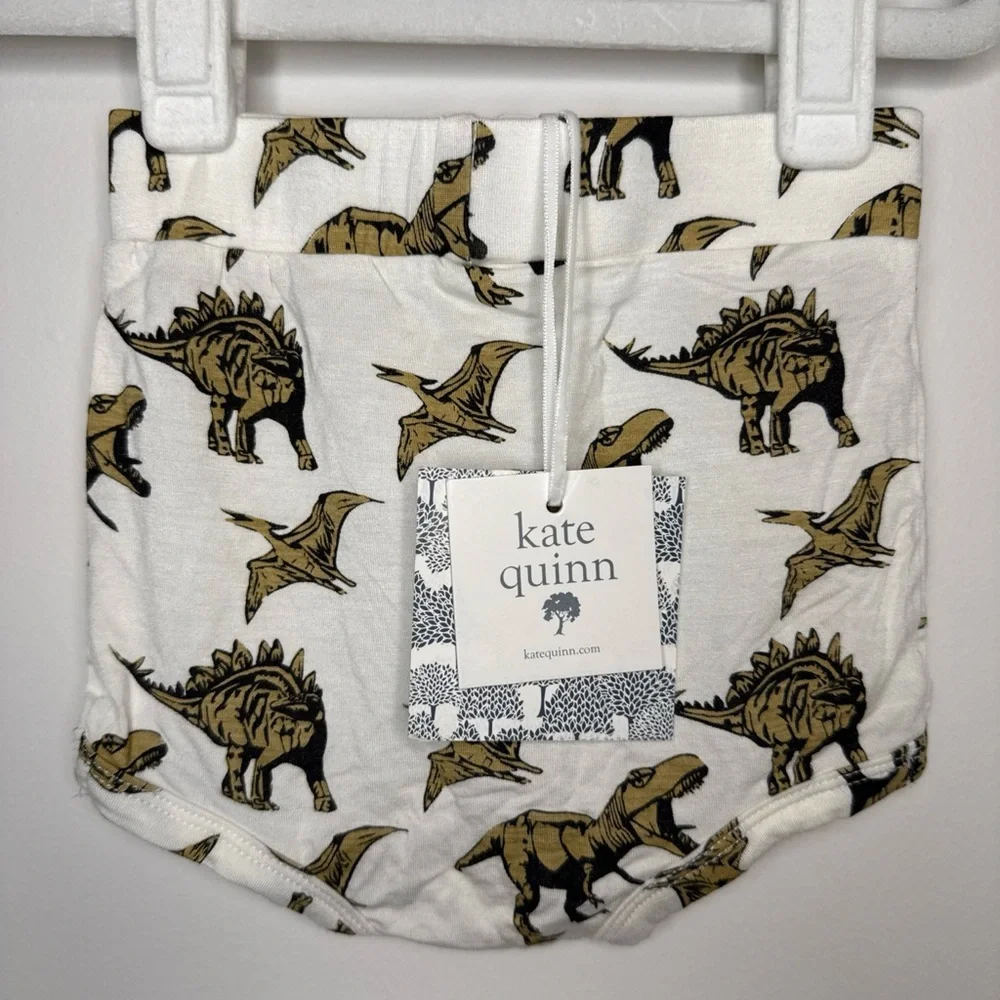 NWT Kate Quinn Dinosaur Print Diaper Cover - Bamboo